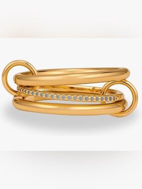 Gold Crystal Accent Women’s Bangle Bracelet